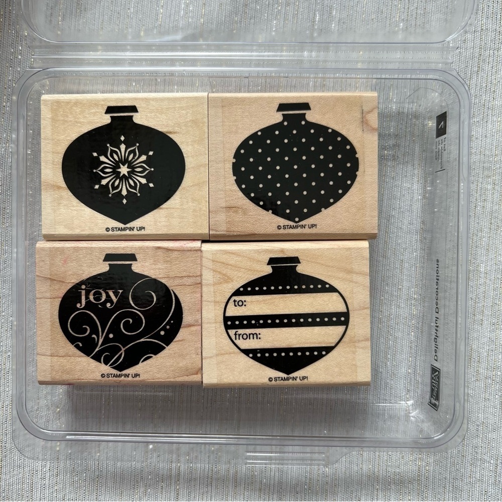Stampin’ Up! Set of 4 Ornament stamps, holiday crafting, Delightful Decorations